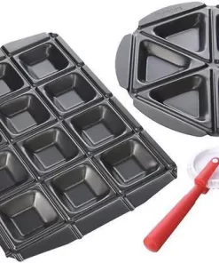 Sada na pečení EZ Pockets EZ-1000 v šedé barvě – 4dílná nepřilnavá sada s kráječem a kuchařkou