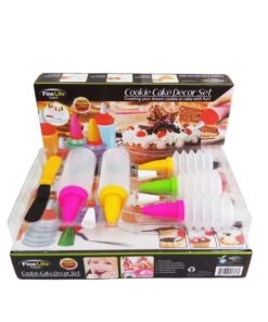 Sada na zdobení dortů – 567 kusů včetně formiček s pružinou, otočného stojanu, zdobicího náčiní a nástrojů na pečení pro začátečníky a milovníky pečení
