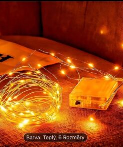 100 LED 10m světlo z měděného drátu na baterie